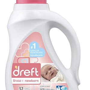 Dreft 2x Ultra Baby Laundry Detergent for High Efficiency Machines Liquid 32 Loads, 50-Ounce