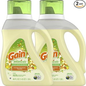 Gain Botanicals Plant Based Laundry Detergent, Orange Blossom Vanilla, 46 fl oz 32 loads, HE Compatible, Pack of 2